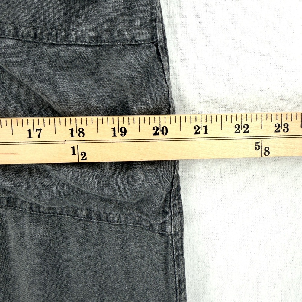 Zara Jumpsuit Women Extra Small Gray Utility 100% Linen Short Sleeve Button Up - Picture 9 of 16
